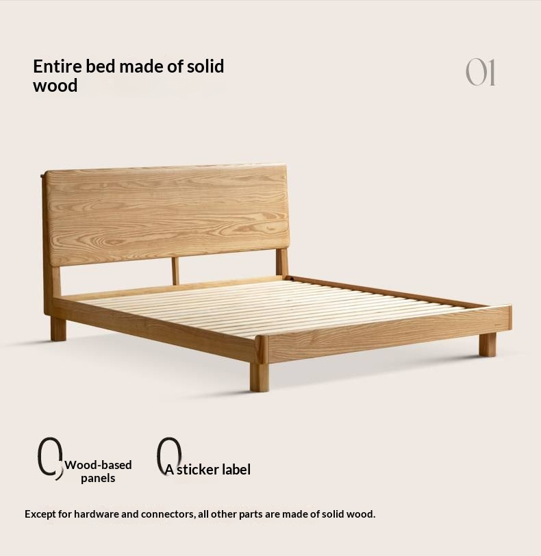 Ash, Beech Solid Wood Modern Simple Luminous Bed