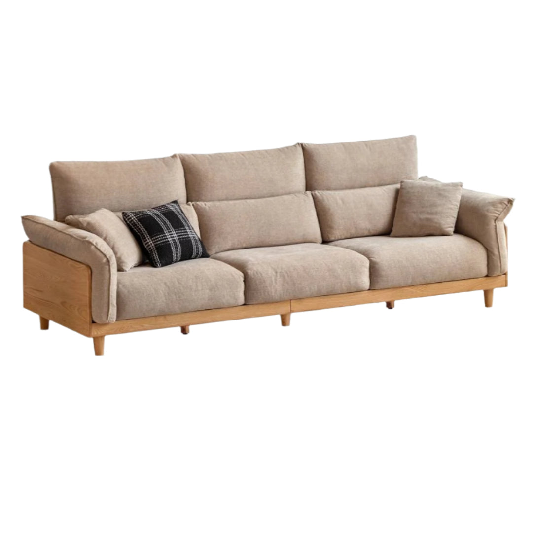Oak Solid Wood high-back sofa