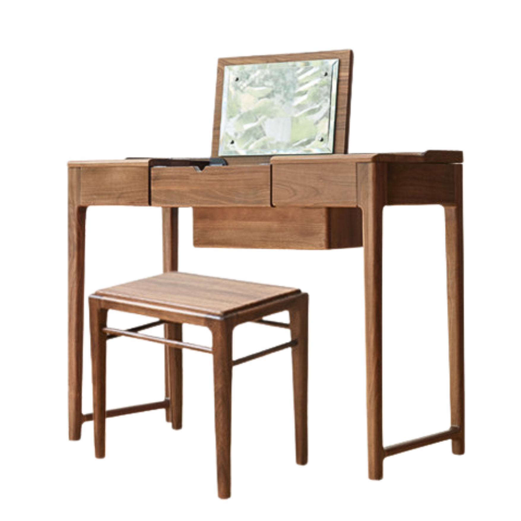 Black walnut, Ash solid wood flip dressing table :