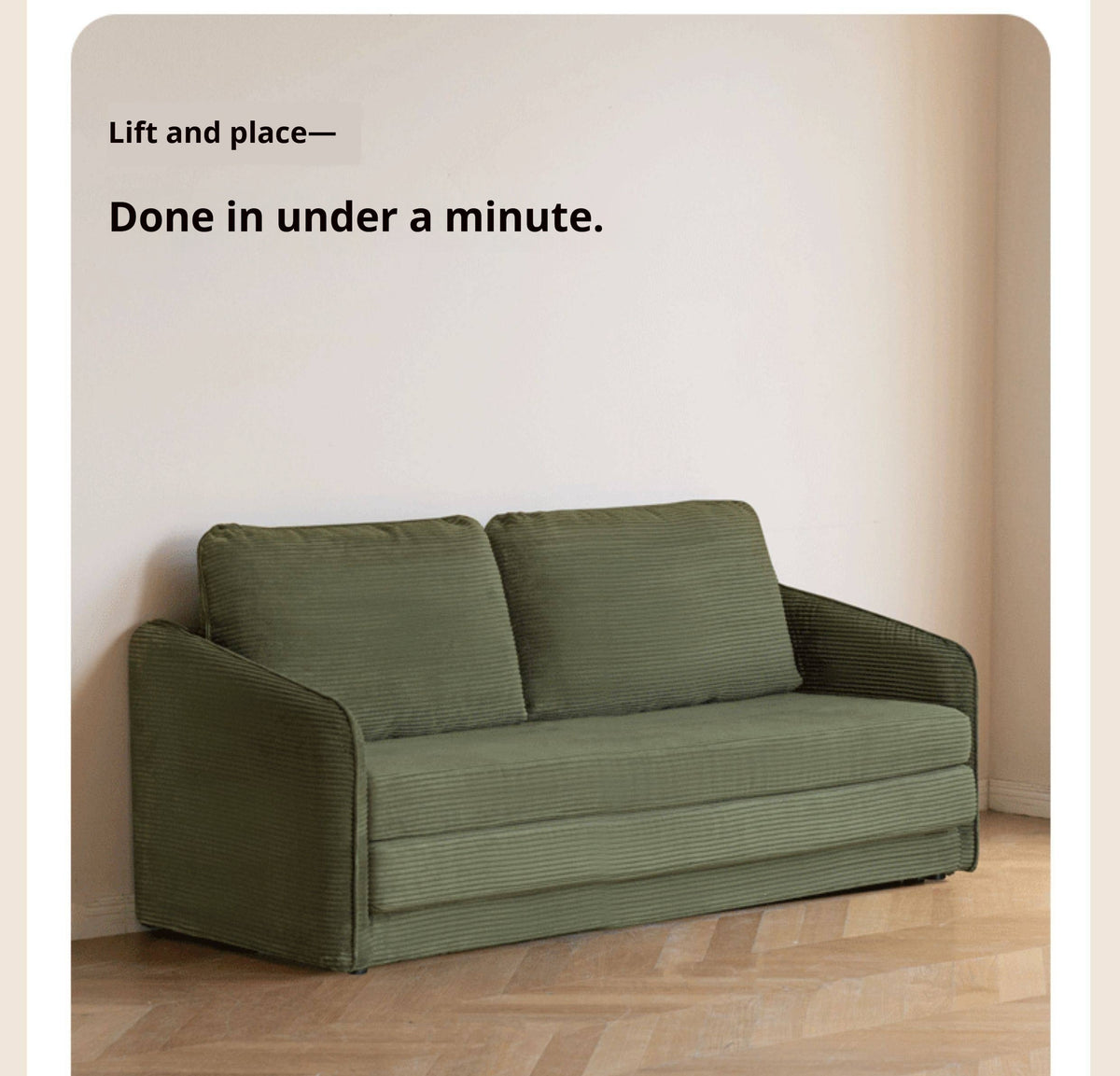 Fabric Convertible Tatami Sofa Bed with Floor-Level Lounge Design