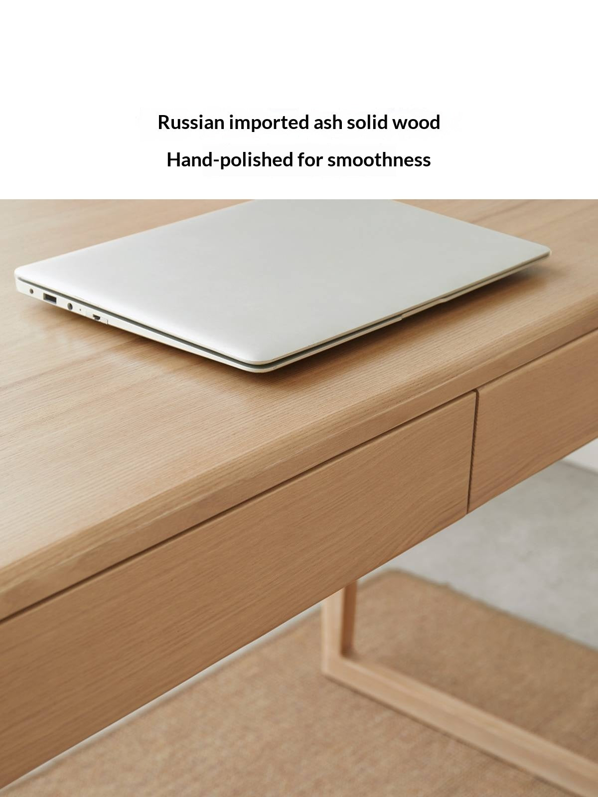 Ash Solid Wood Modern Computer Desk