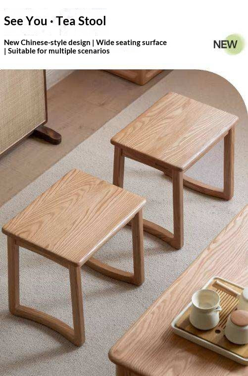 Ash, Oak Solid Wood Modern and Simple Style Tea Stool