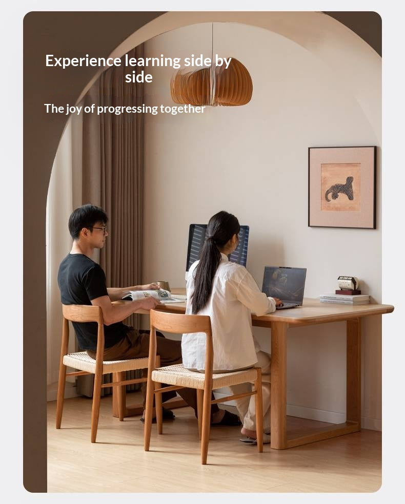 Cherry Solid Wood Retro Rock Board Dining Table