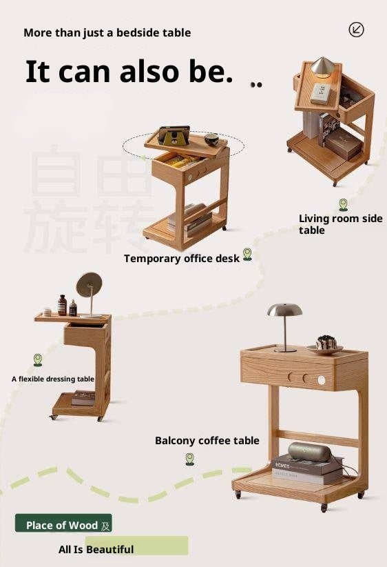 Oak Solid Wood Original Wood Style Side Table