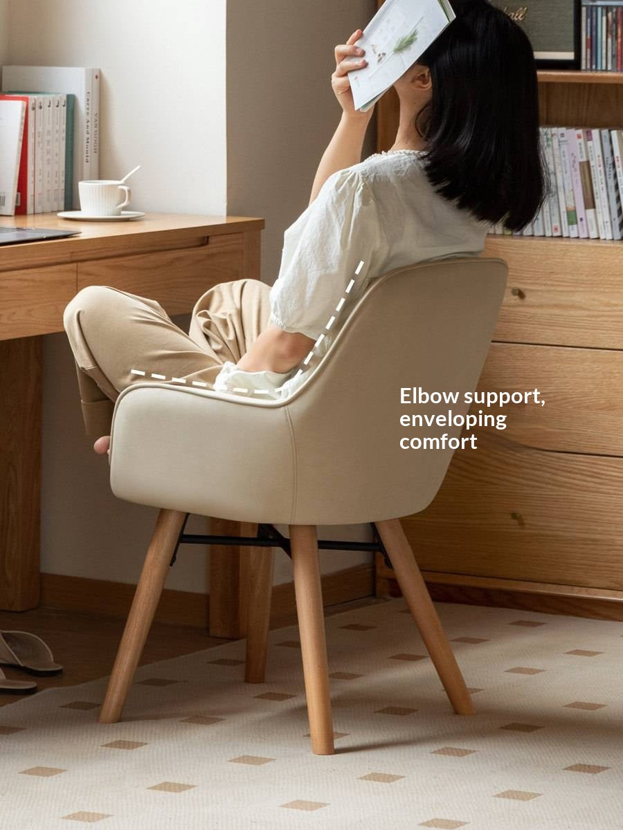 Beech Solid Wood Technological Cloth Soft Back Chair