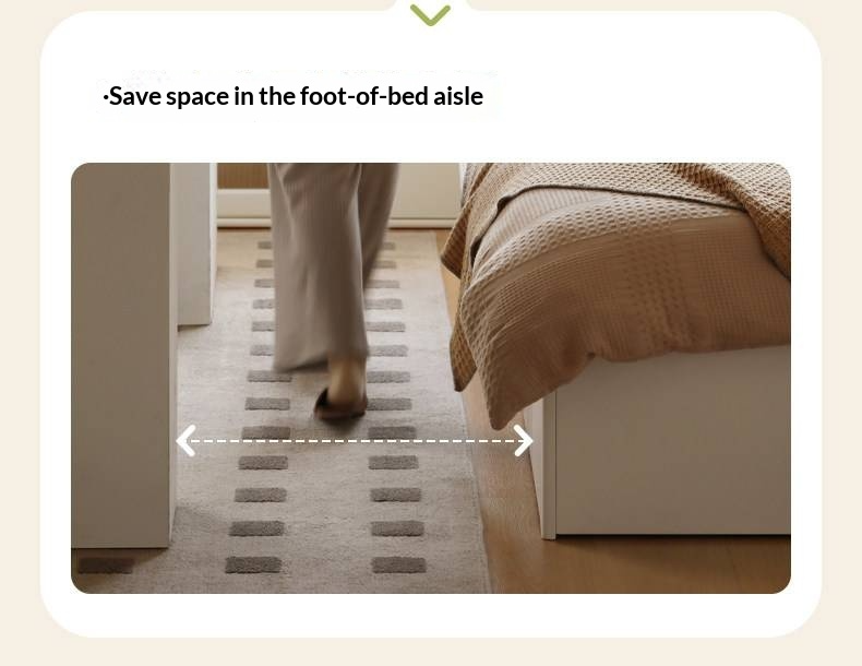 Rubberwood Solid Wood Bed — Modern Minimalist White Box Design