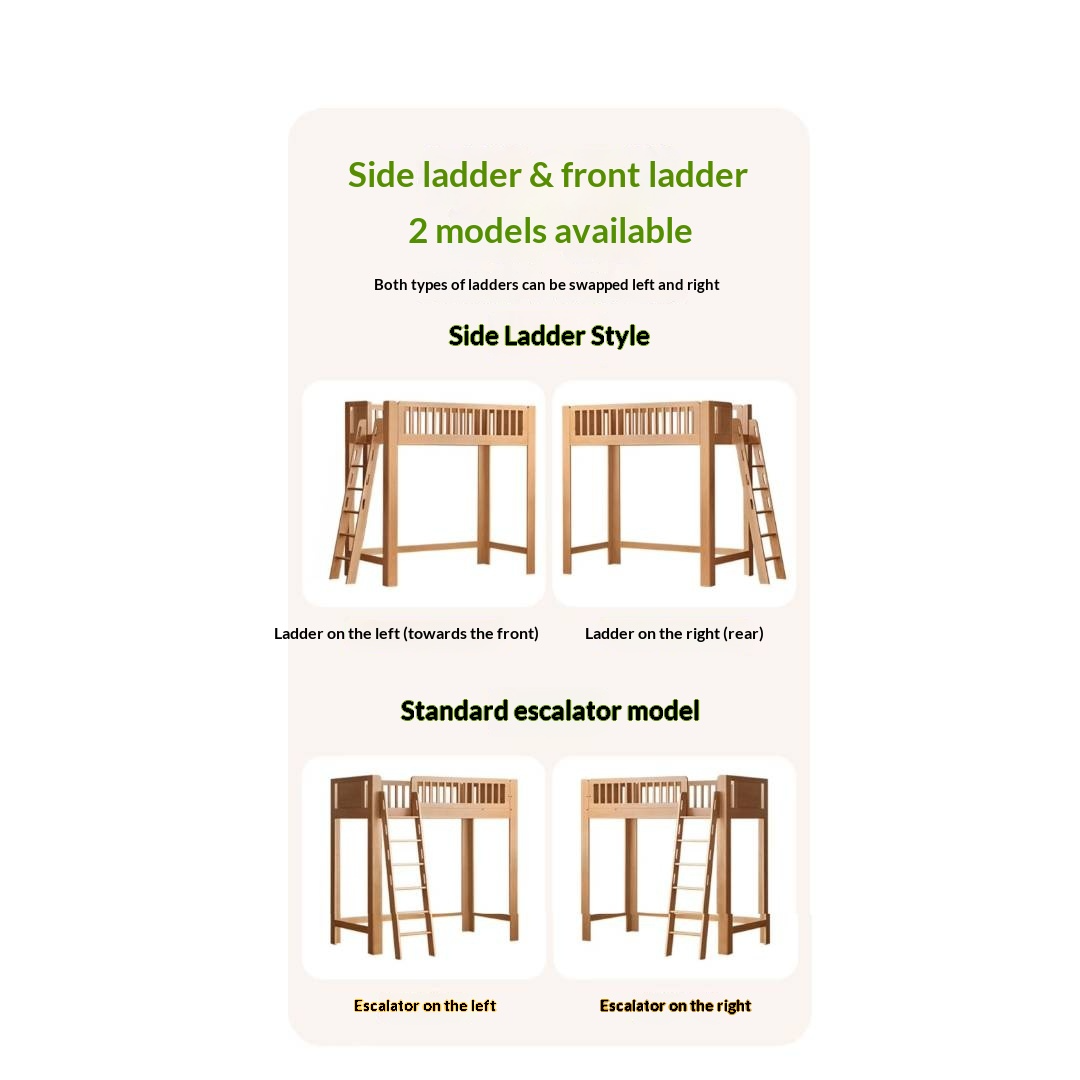 Beech Solid Wood Children's Loft Bed
