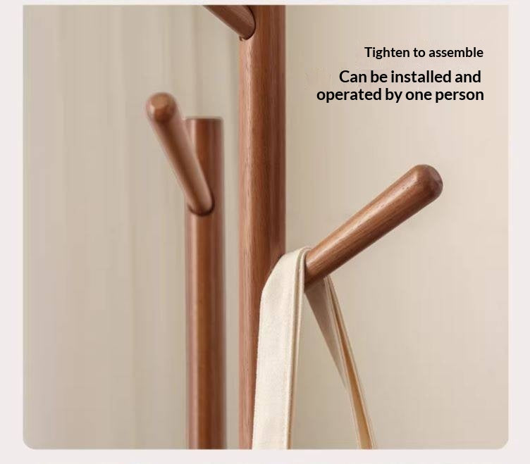 Solid Rubberwood Modern Minimalist Clothes Rack