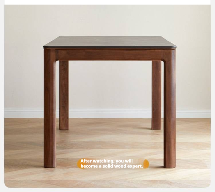 Black Walnut, Sandalwood Solid Wood Rock Slab Dining Table