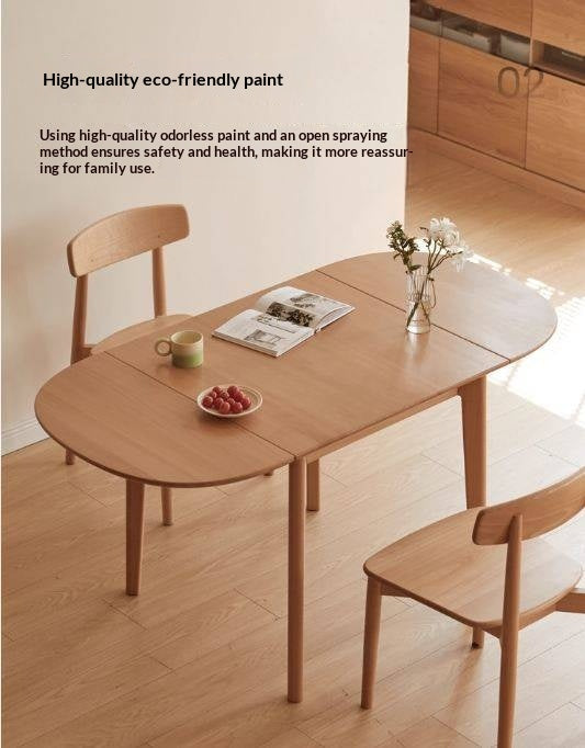 Beech Solid Wood Folding Dining Table