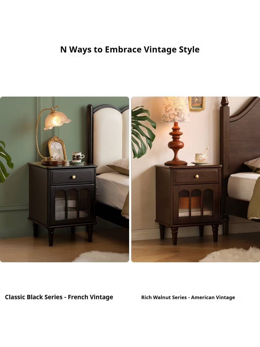 Black Walnut Solid Wood American Retro Nightstand