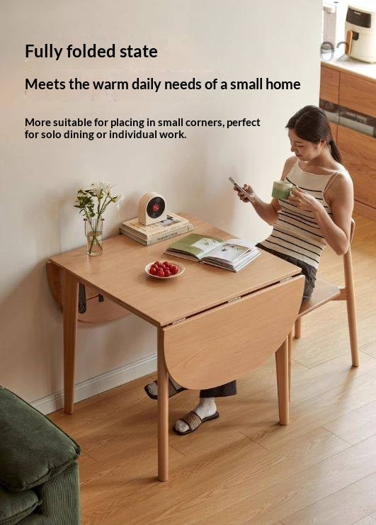 Beech Solid Wood Folding Dining Table