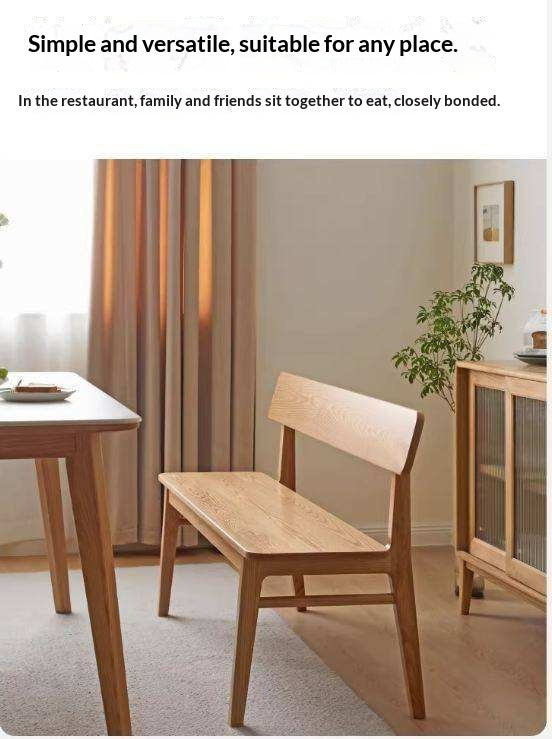 Oak Solid Wood Nordic Long Bench