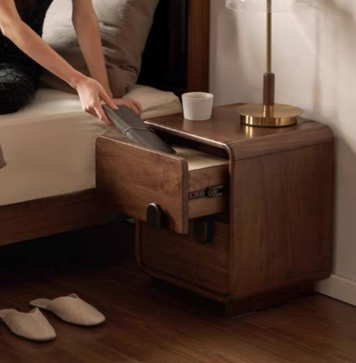 Black Walnut Solid Wood Nightstand