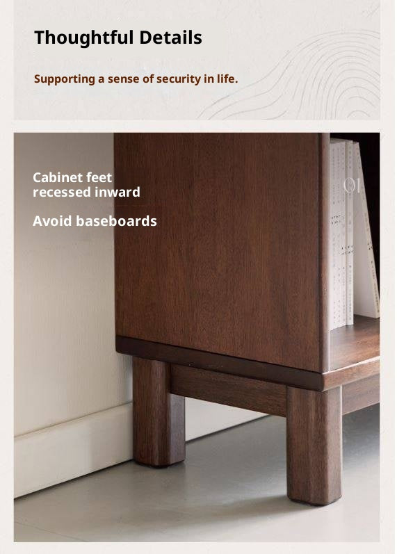 Sandalwood Solid Wood Light Luxury Style Bookshelf