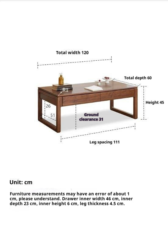 Ash, Black Walnut, Oak Solid Wood Coffee Table