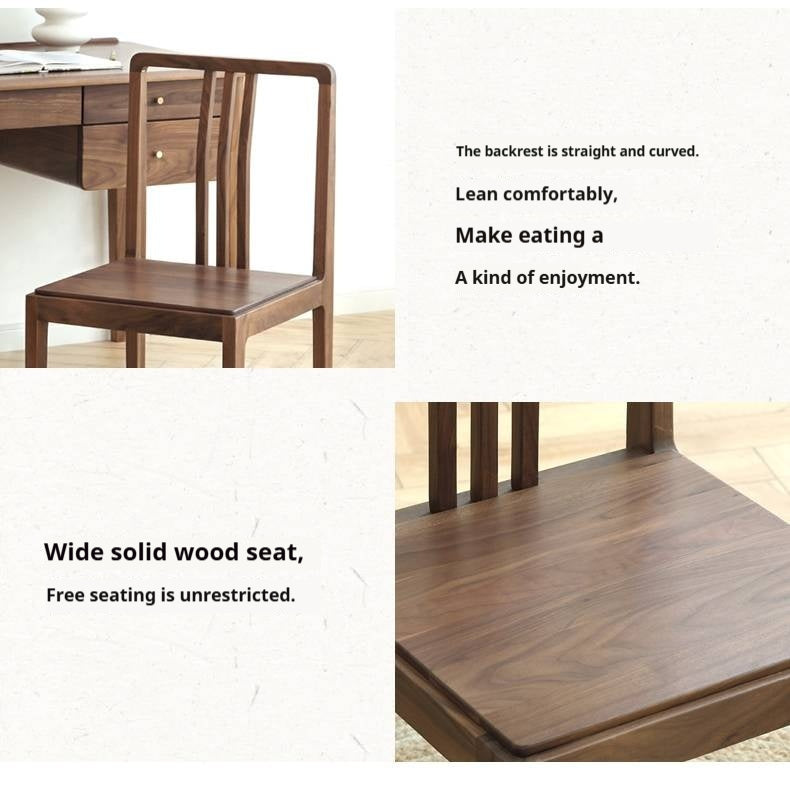 Black Walnut, Ash Solid Wood Modern Light Luxury Nordic Dining Table
