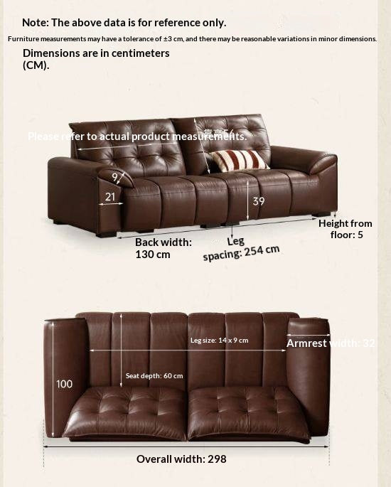 Genuine Leather American Retro High-Back Sofa with Checkerboard Black Bear Pattern