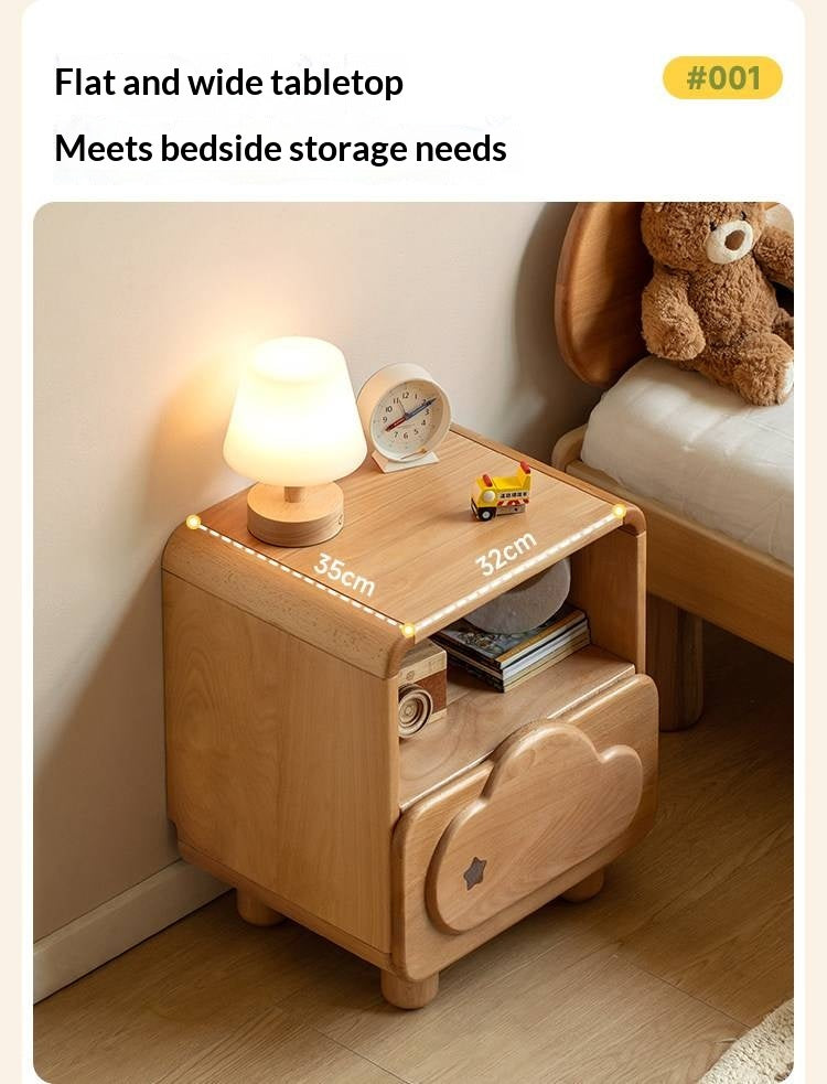 Beech Solid Wood Kids Nightstand