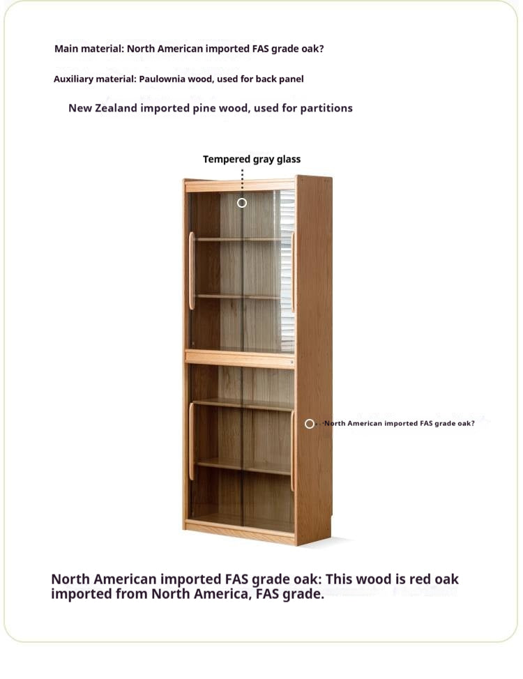 Oak Solid Wood Modern Bookcase