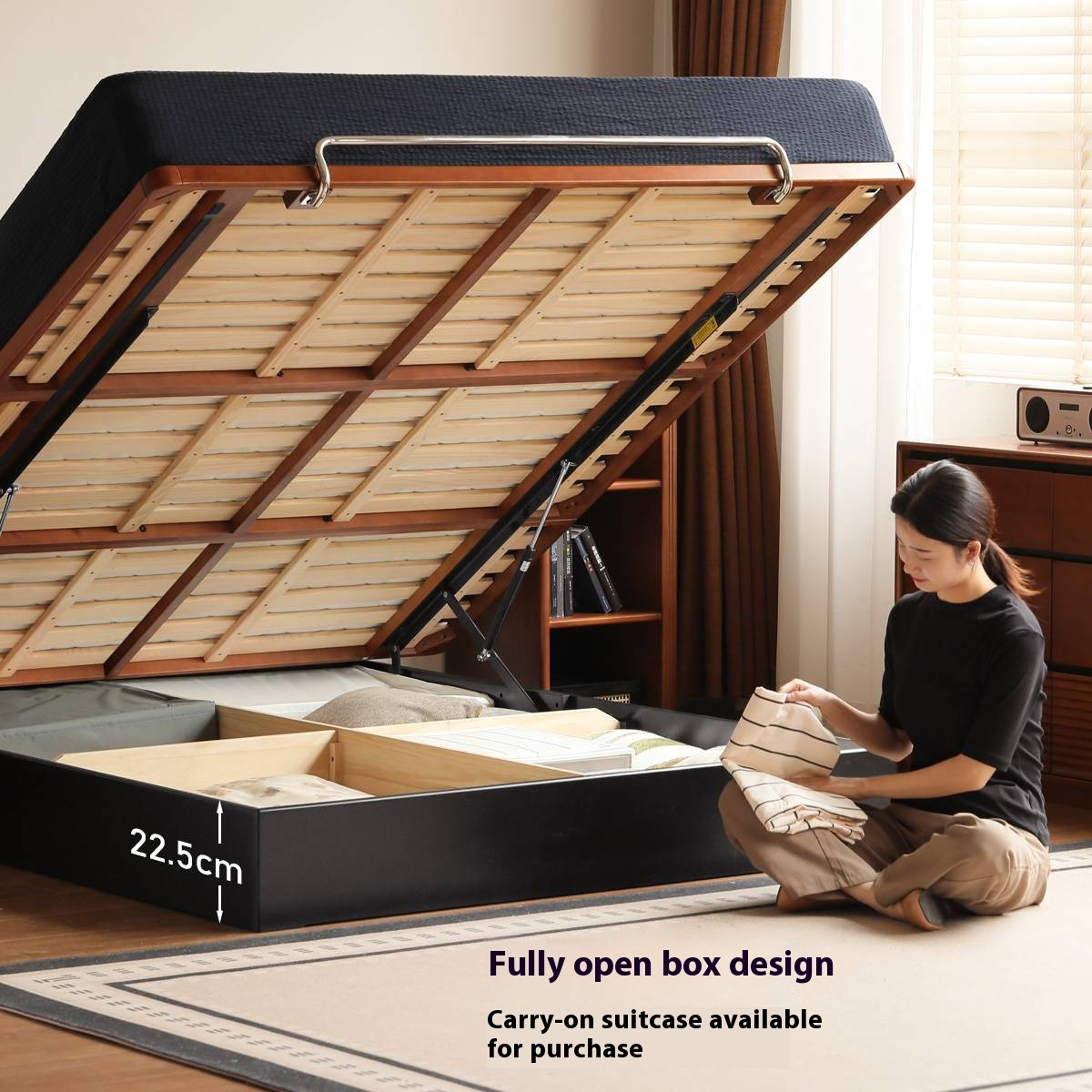 Poplar Solid Wood Suspended Box Bed Bauhaus Style