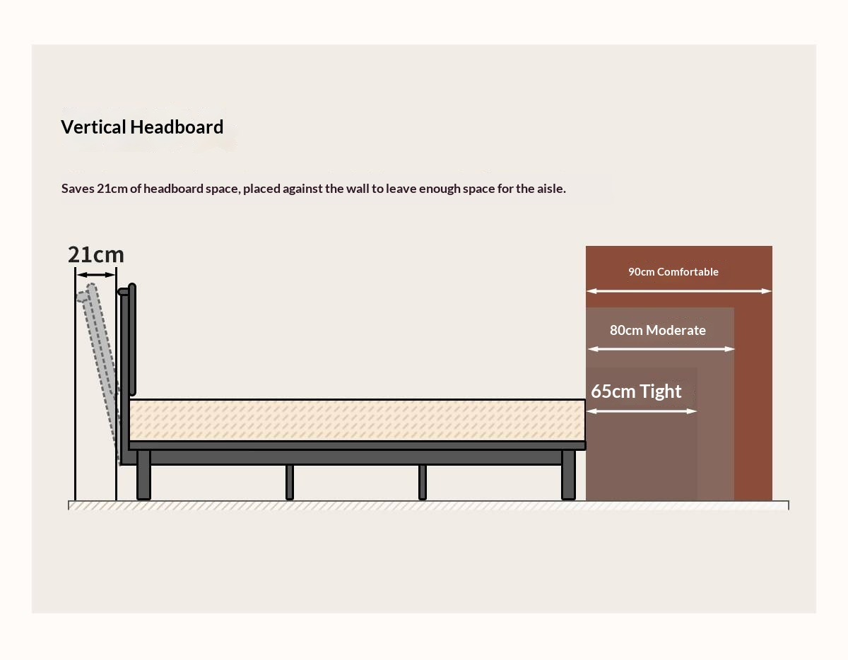 Rubberwood Solid Wood Platform Bed with Metal Legs and Two-Tone Headboard
