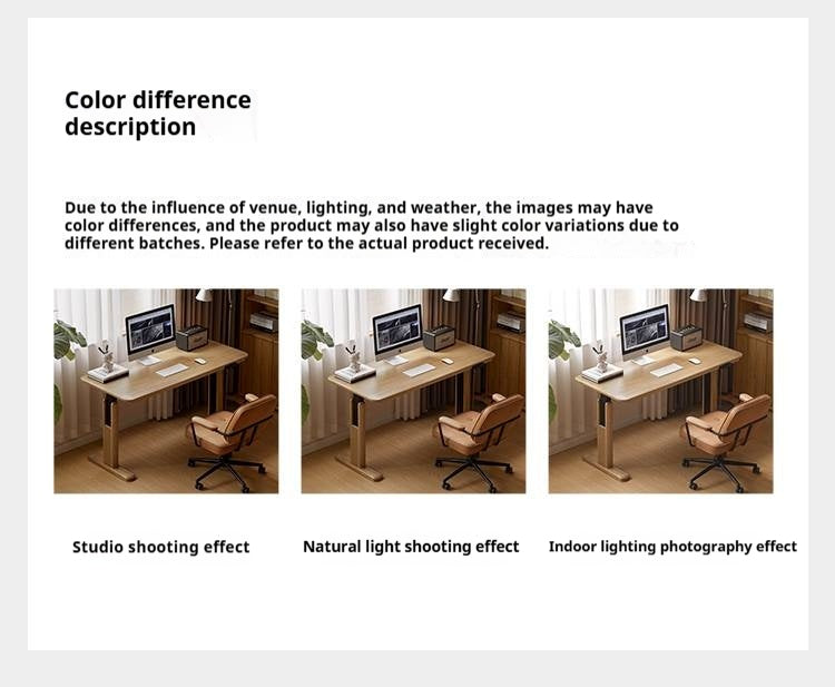 Oak Solid Wood Electric Lift Office Desk