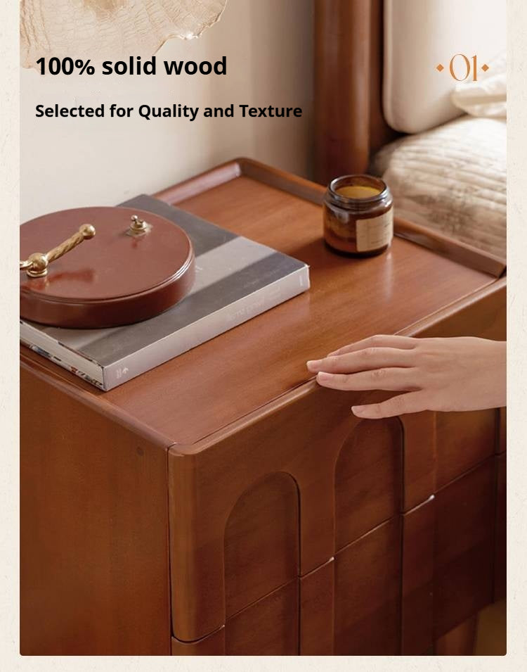 Poplar Solid Wood French Antique Style Nightstand