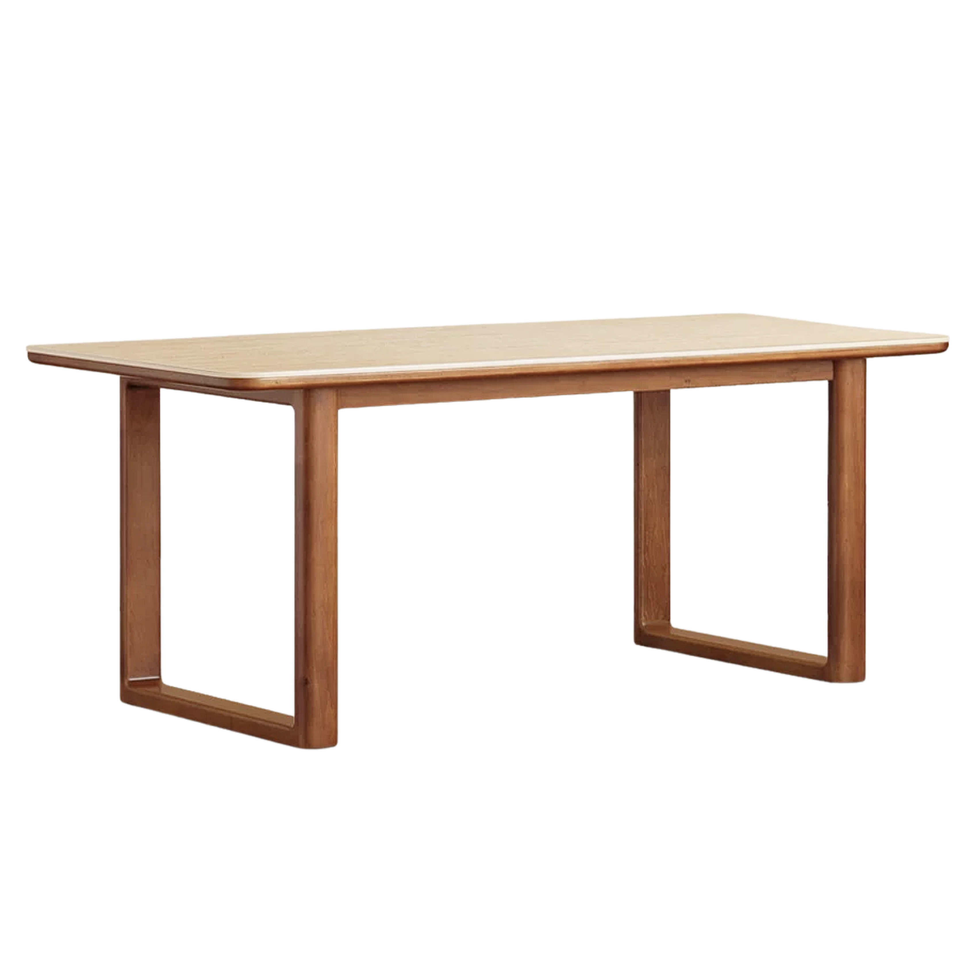 Tulipwood Solid Wood Mid-Century Dining Table with Rounded Square Legs