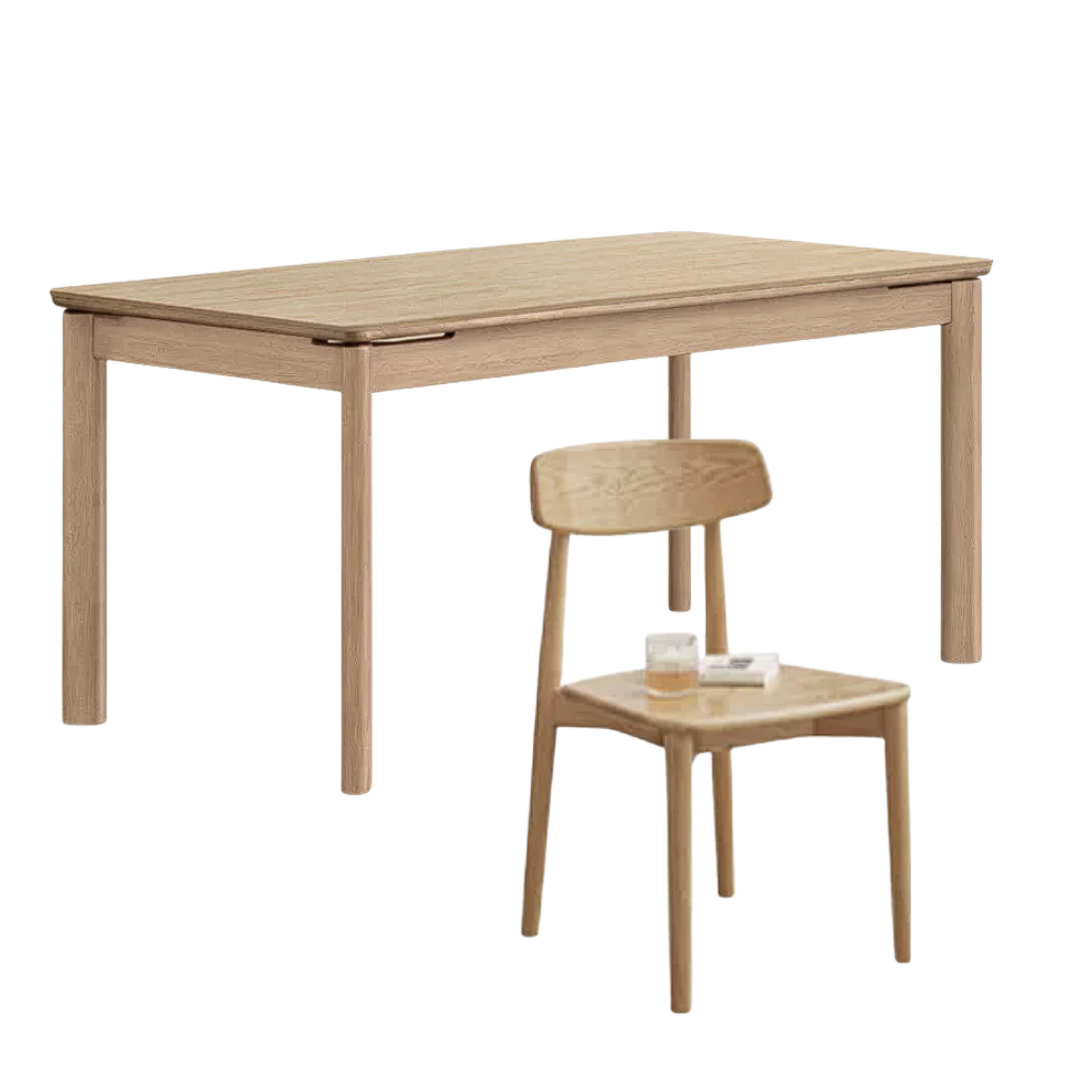 Ash, Oak Solid Wood Modern Minimalist Style Slab Dining Table