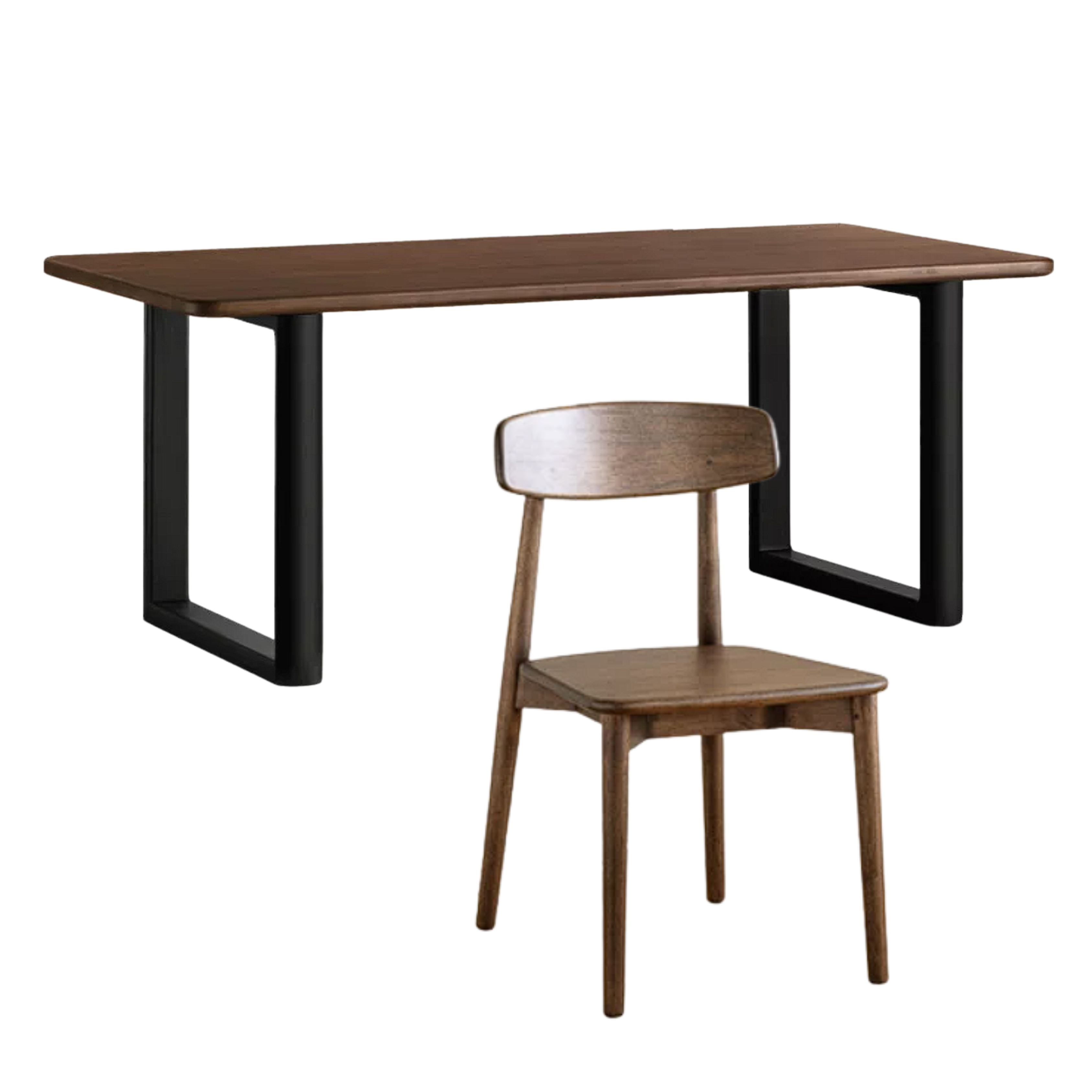 Black Walnut, Sandalwood Solid Wood Italian Light Luxury Dining Table