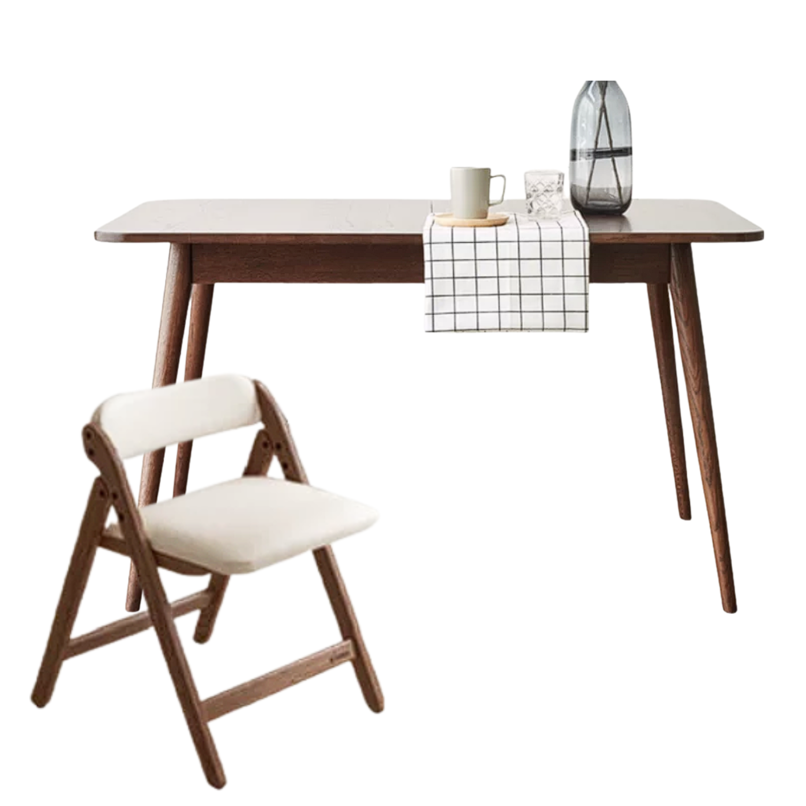 Oak Solid Wood Telescopic Folding Dining Table