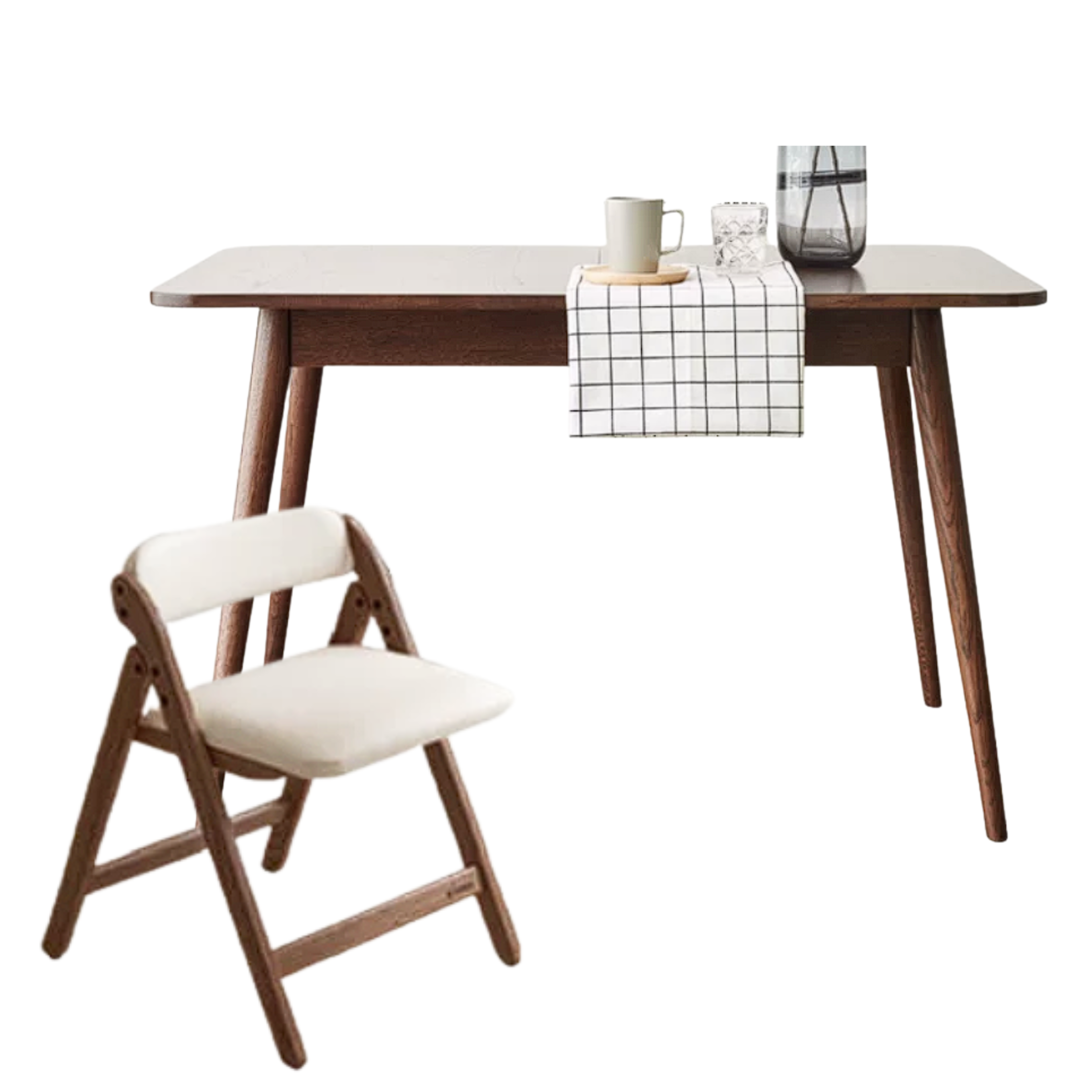 Oak Solid Wood Telescopic Folding Dining Table