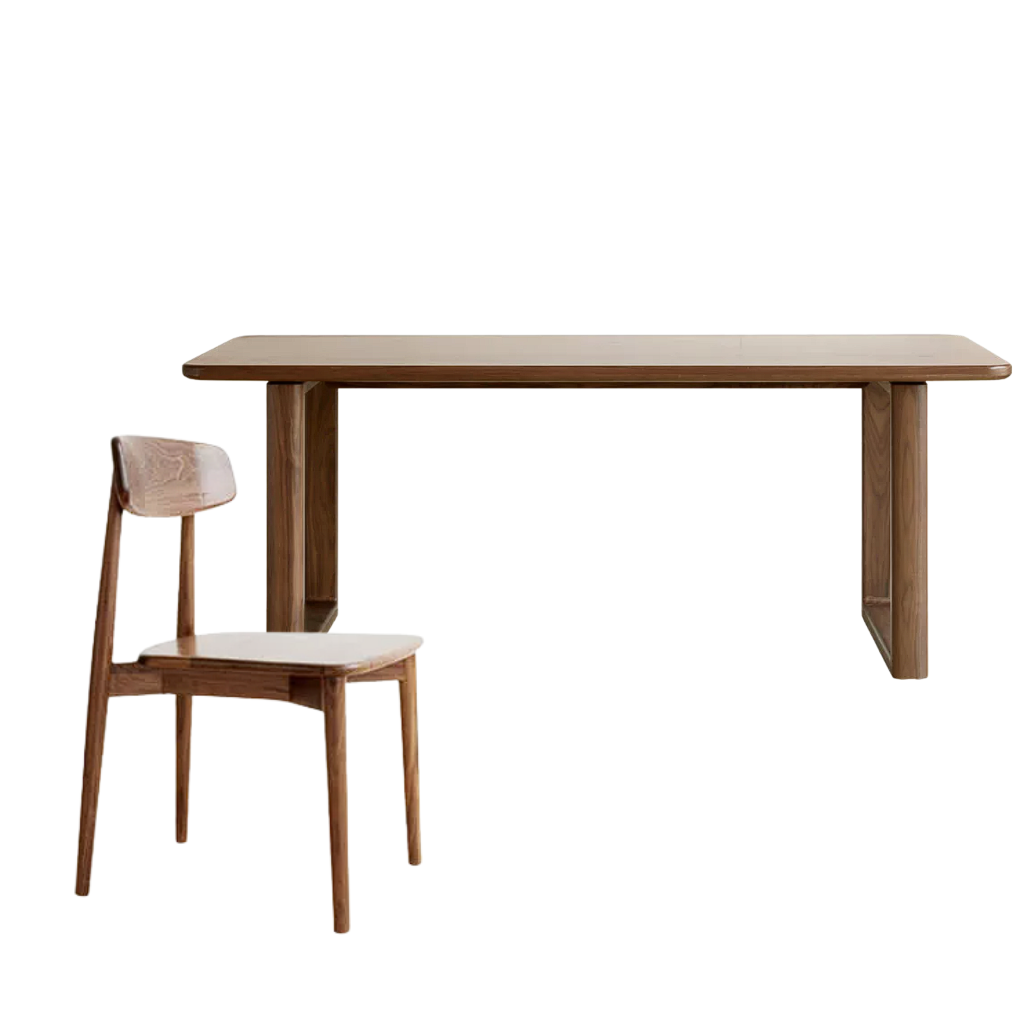 Oak, Ash, Sandalwood, Black Walnut Solid Wood Full Large Plate Dining Table