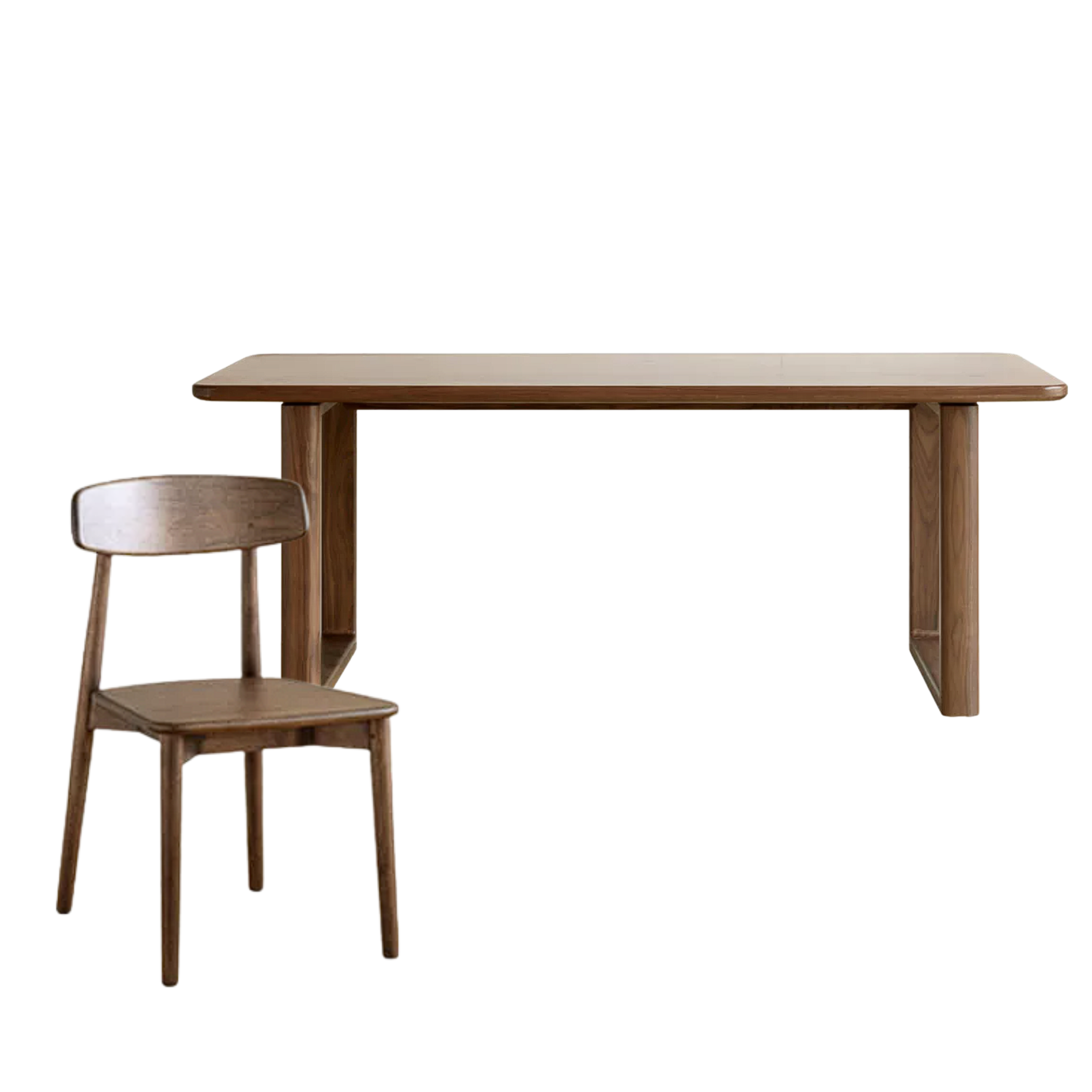 Oak, Ash, Sandalwood, Black Walnut Solid Wood Full Large Plate Dining Table
