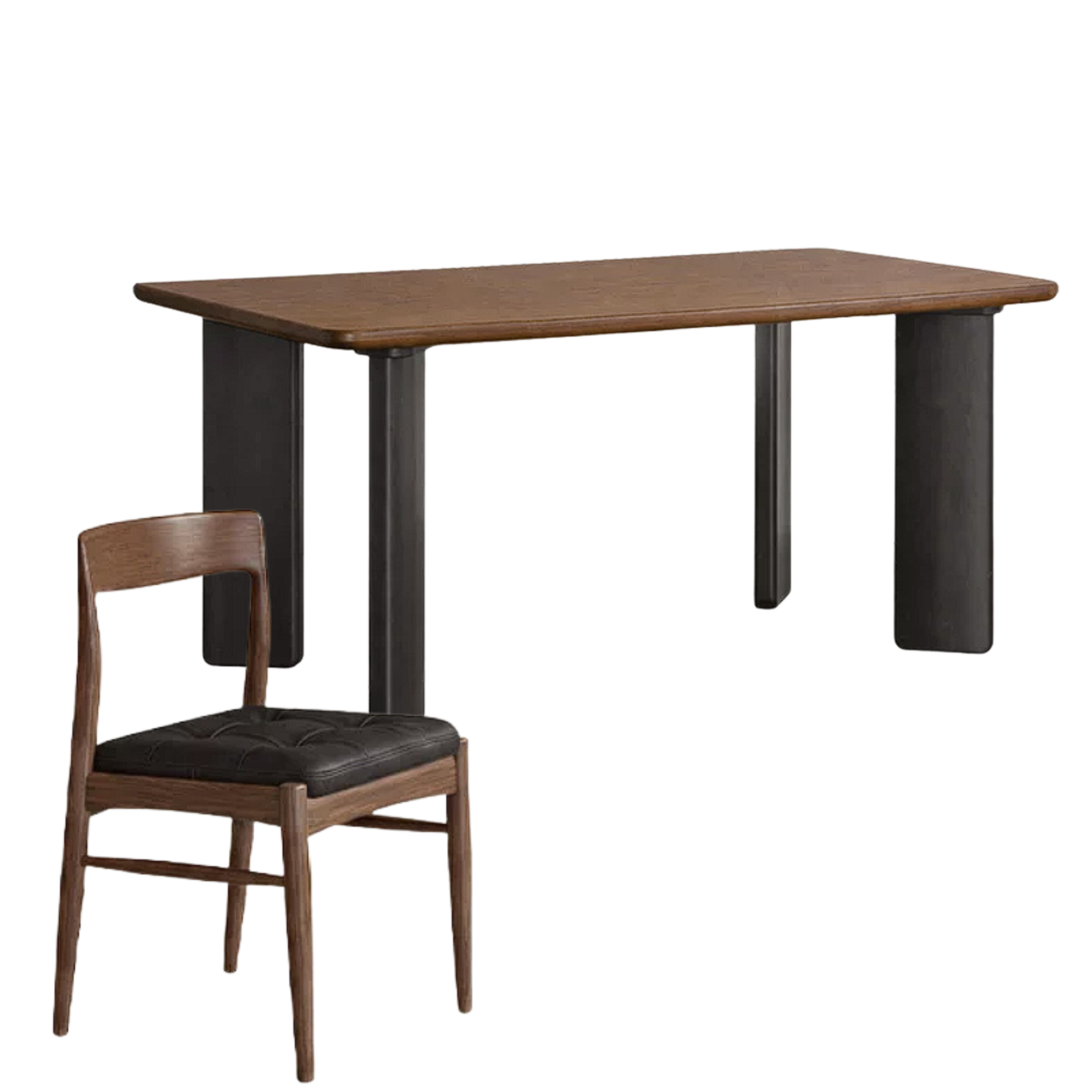Black Walnut, Ash, Golden Pearwood Solid Wood Light Luxury Rectangular Dining Table
