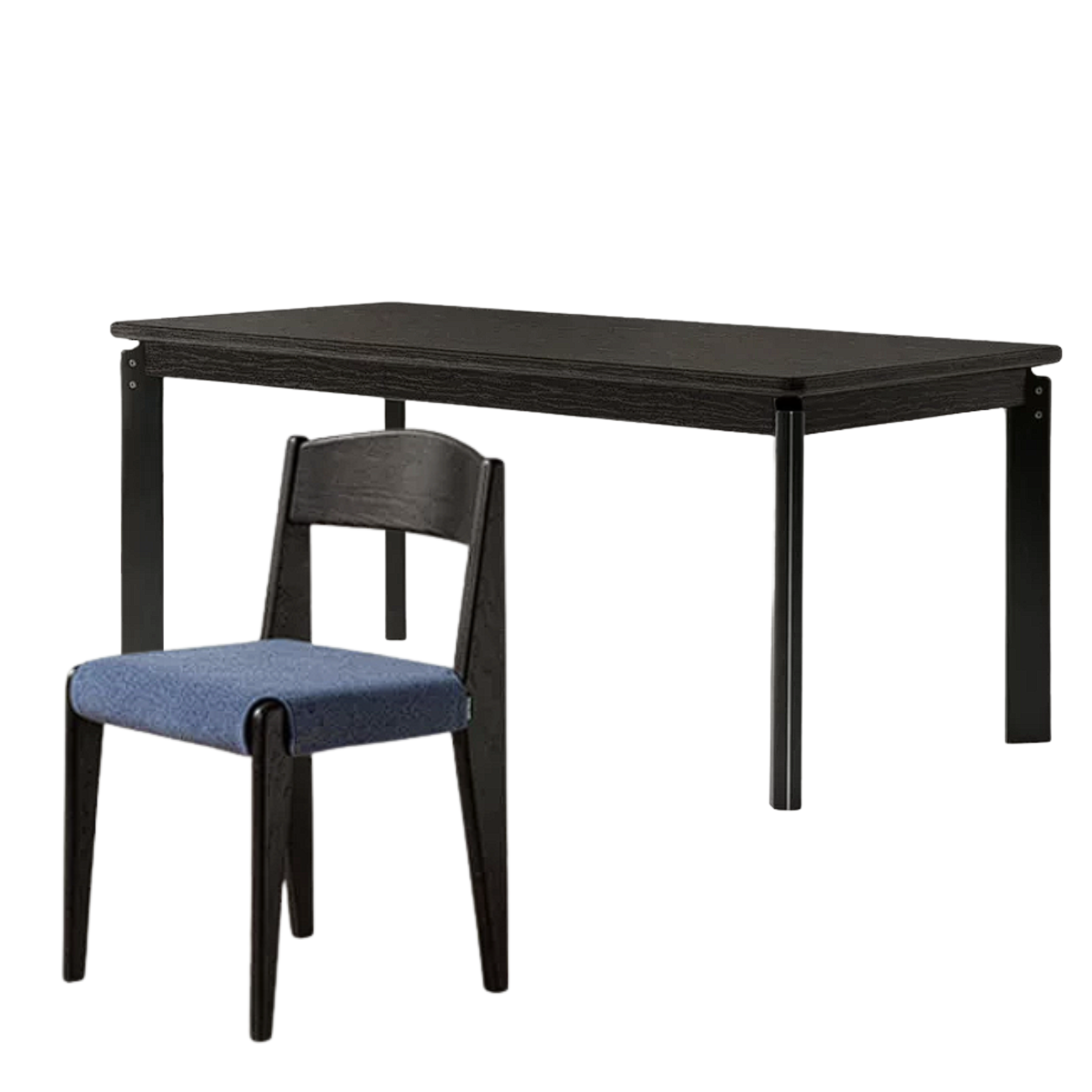 Ash, Oak Solid Wood Large Rectangular Dining Table with Thick Square Legs