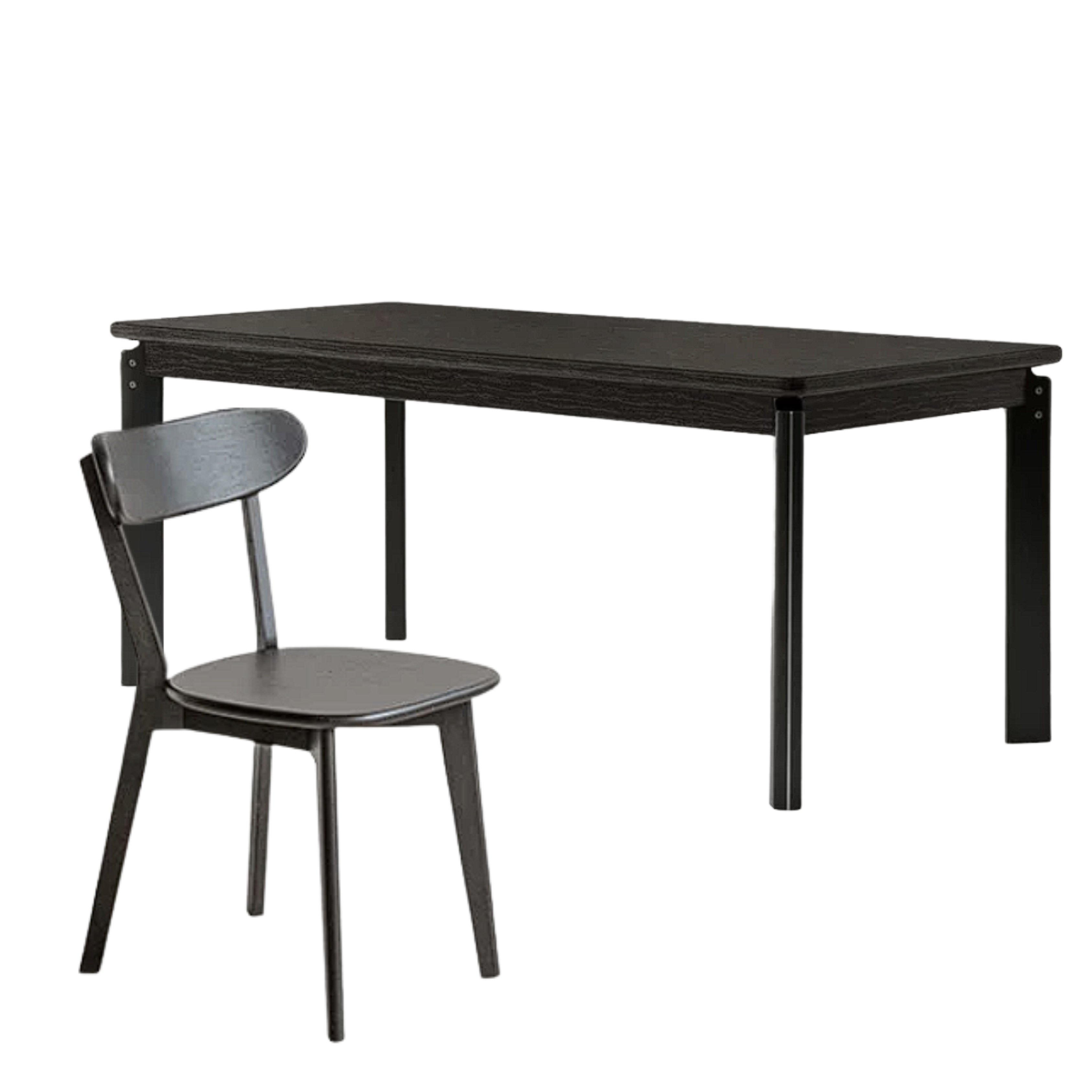 Ash, Oak Solid Wood Large Rectangular Dining Table with Thick Square Legs