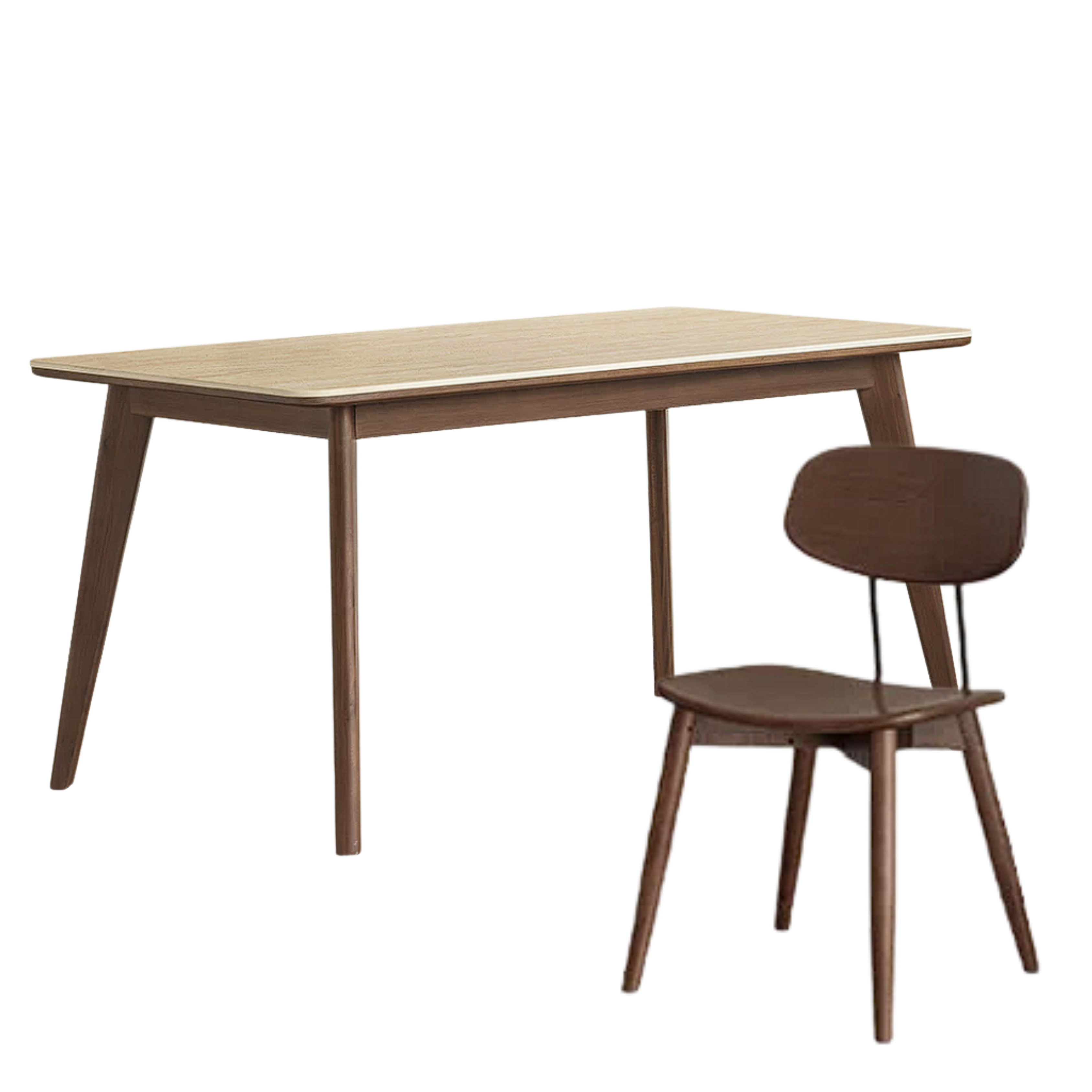 Black Walnut, Rubberwood Solid Wood Vintage Rock Plate Dining Table