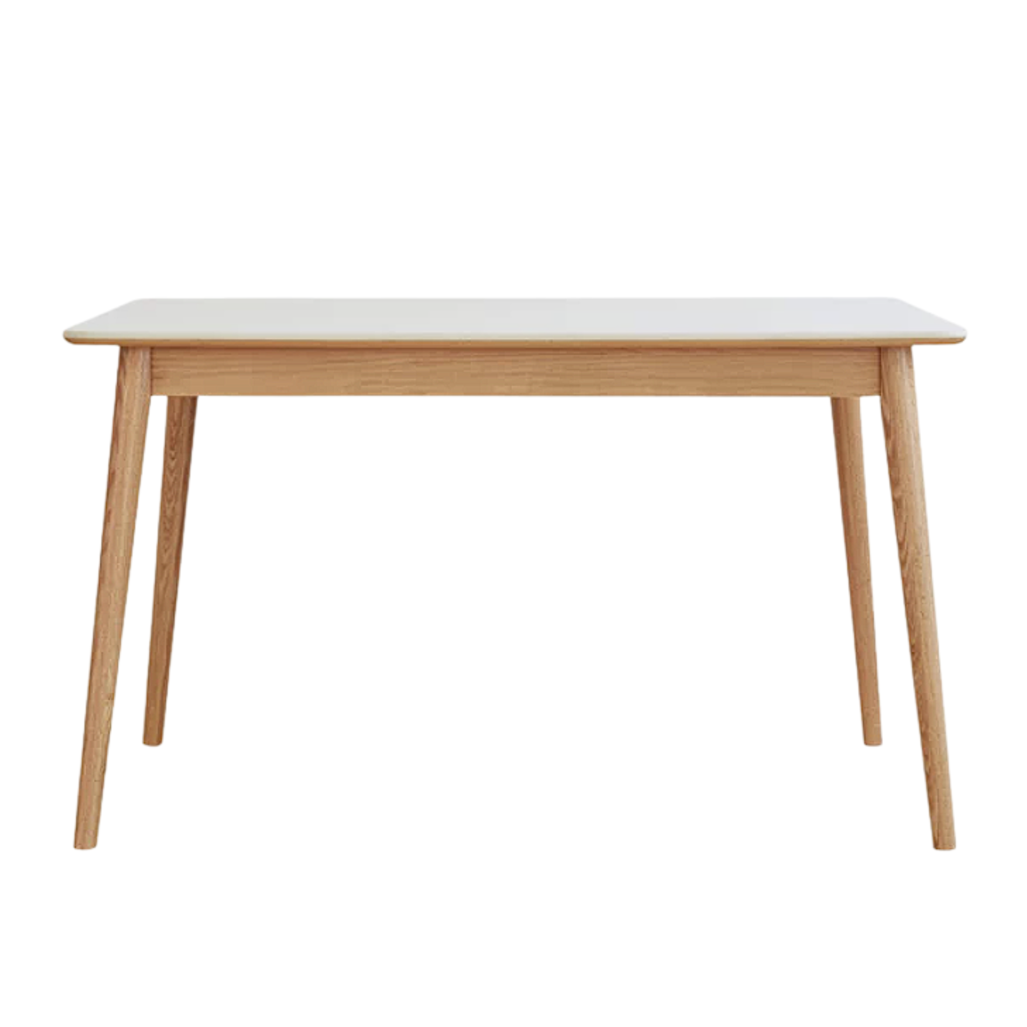 Oak, Rubberwood Solid Wood Dining Table With Rock Slab Surface