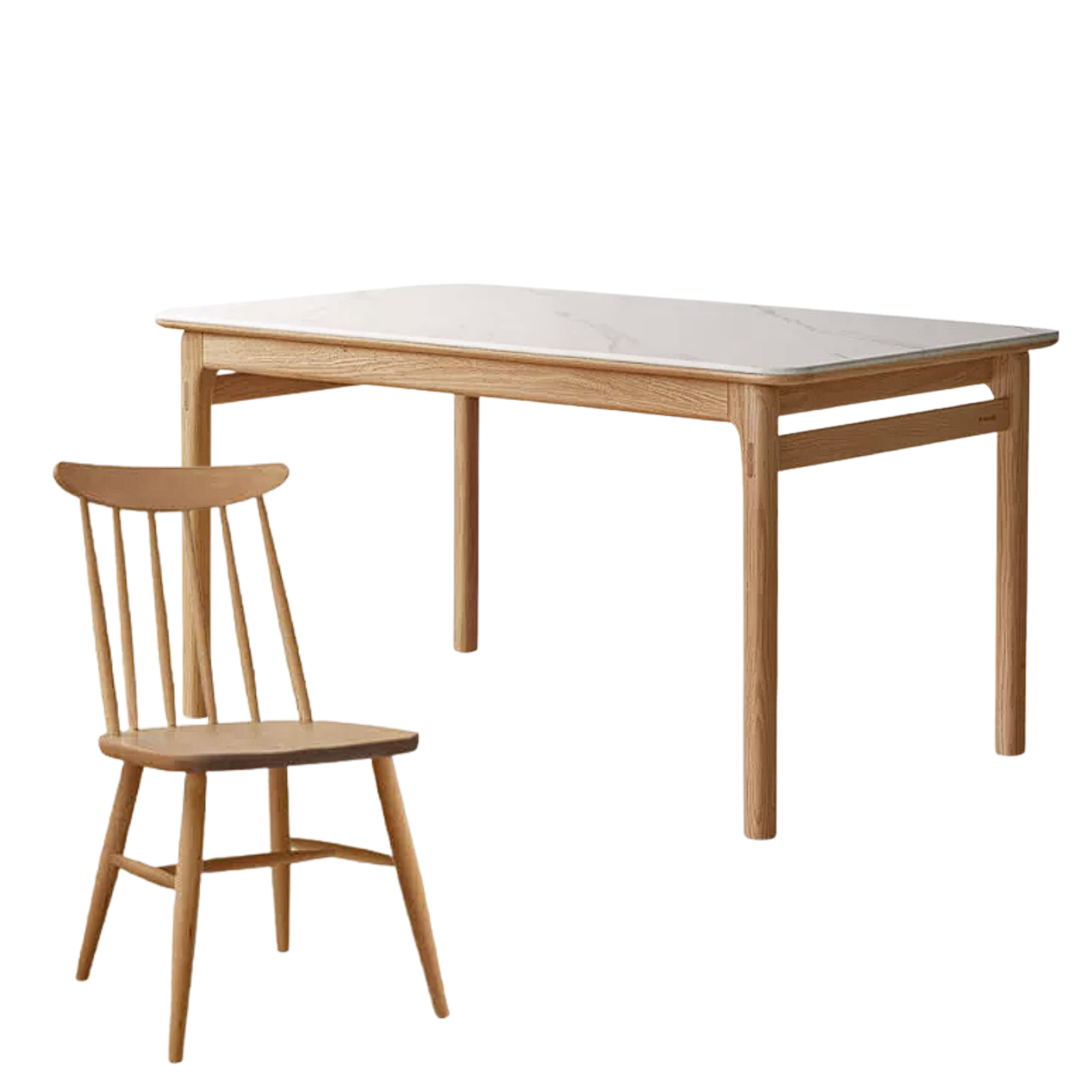 Oak Solid Wood Modern Rock Plate Dining Table