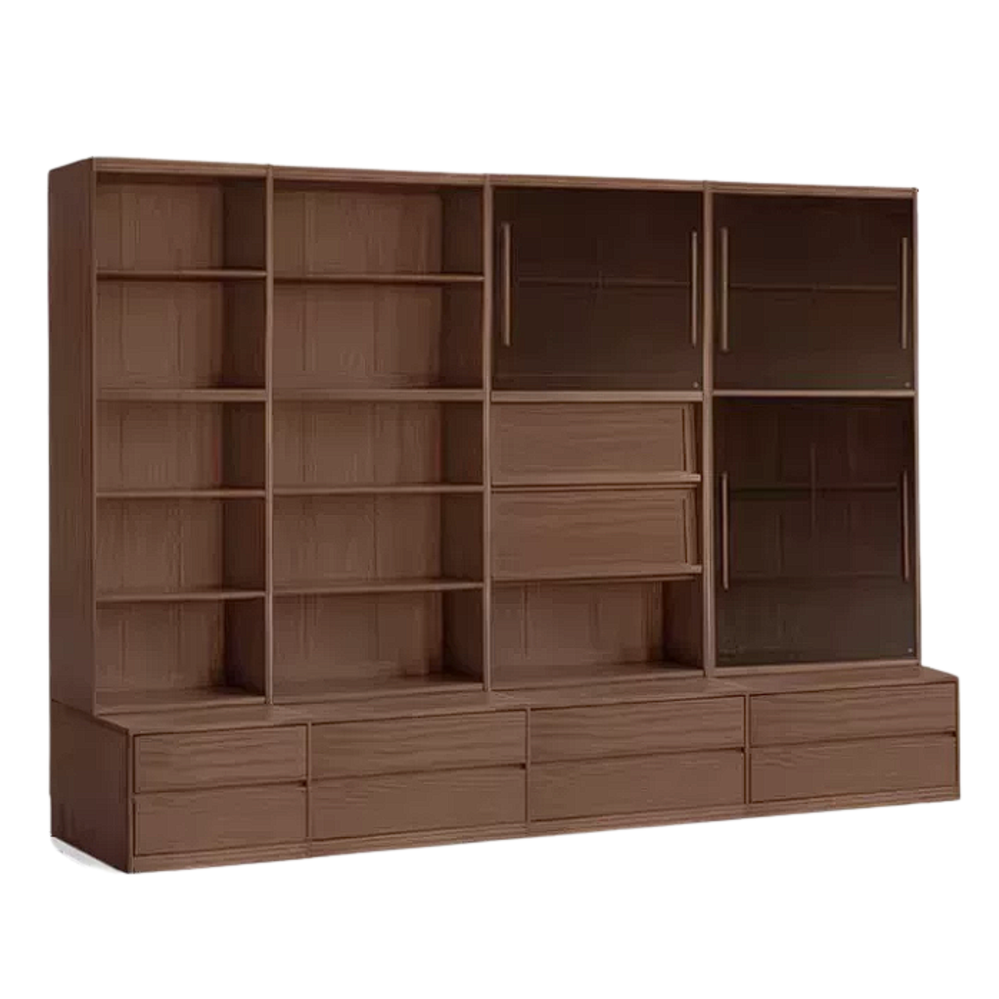 Sandalwood, Oak, Ash Solid Wood Combination Bookcase