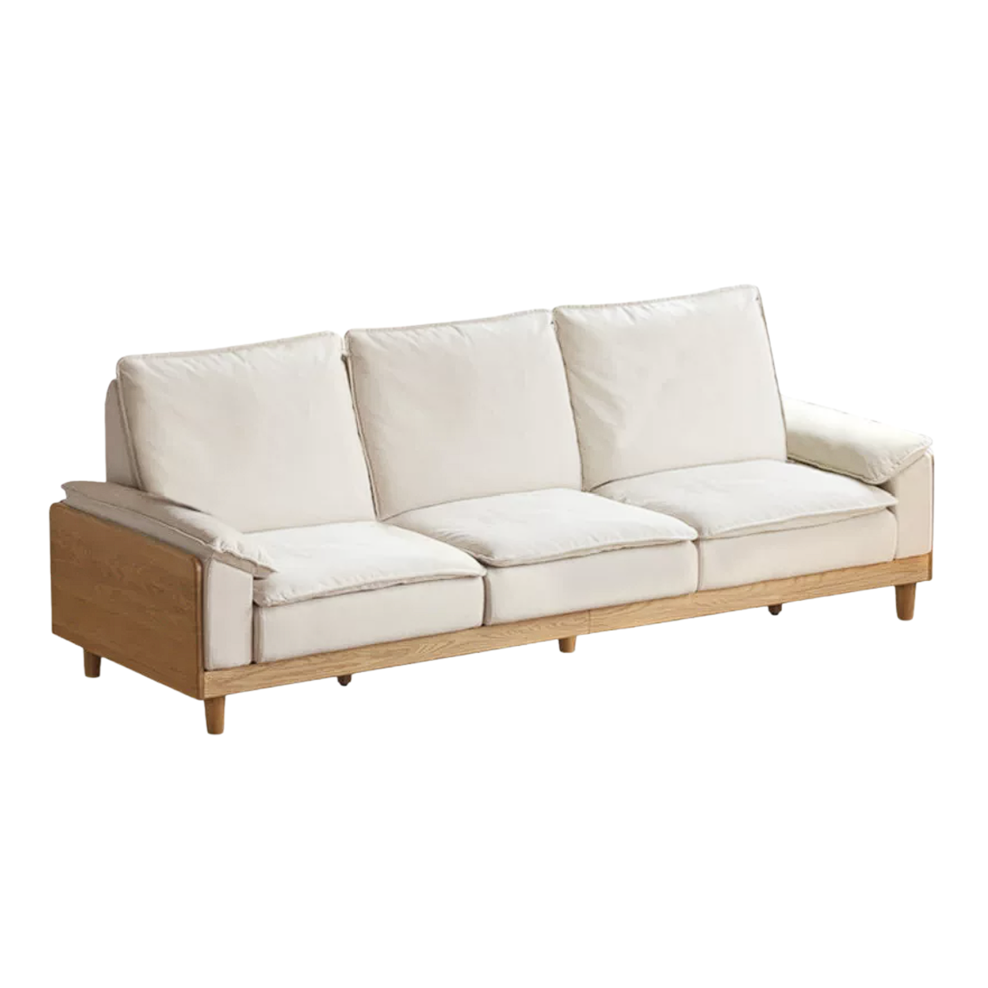 Red Oak, White Oak, Ash Solid Wood Linen Track Arm Sofa
