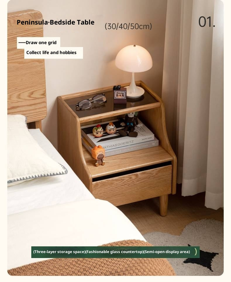 Oak, Ash, Beech Solid Wood Modern Simple Nightstand