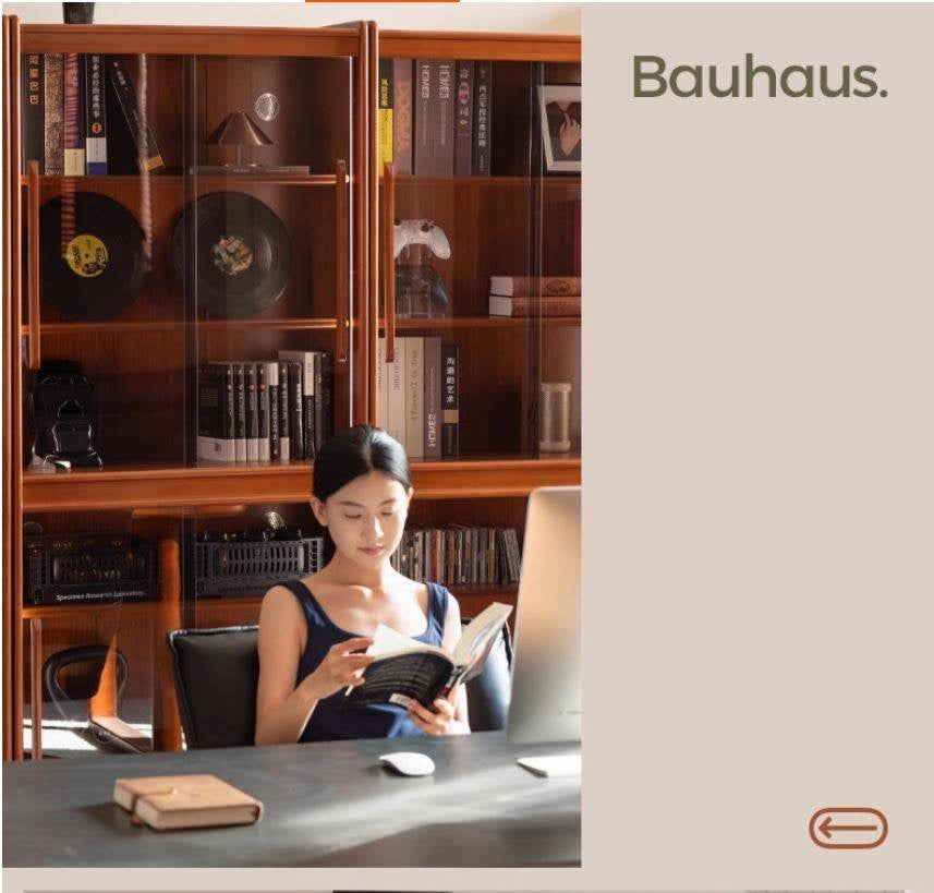 Poplar Solid Wood Vintage Style Glass Bookcase