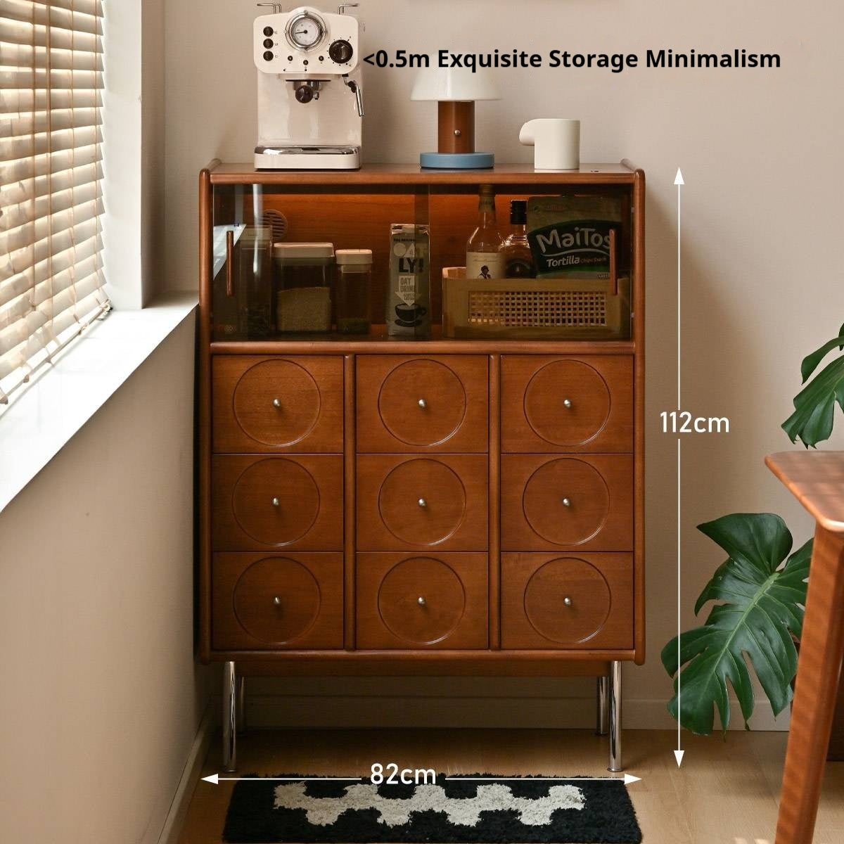 Poplar Solid Wood Middle-Ancient Style Retro Side Cabinet