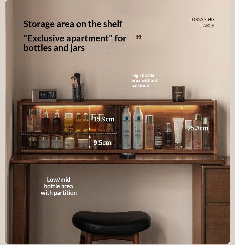 Solid Longan Hardwood Modern Minimalist Vanity Table