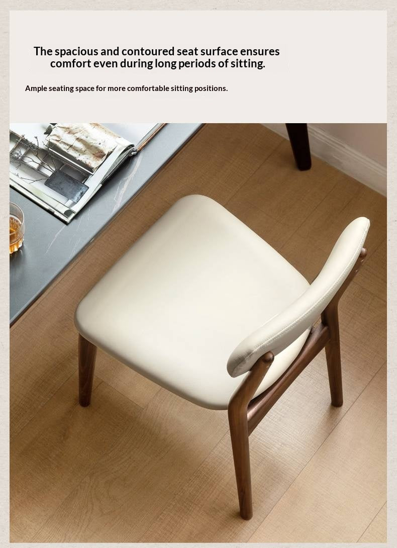 Set 4pcs Black Walnut Solid Wood Home Soft Back Dining Chair