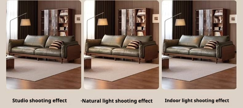 Black Walnut Solid Wood,Solid Sandalwood genuine leather, fabric Sofa-