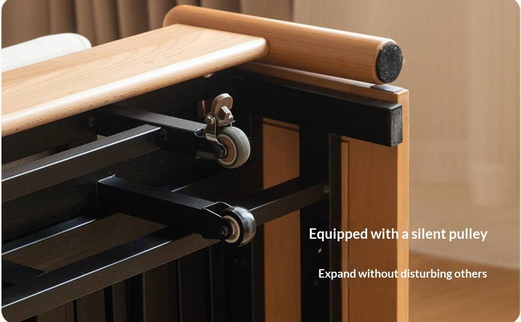 Beech Solid Wood Minimalist Pull-Out Sofa Bed